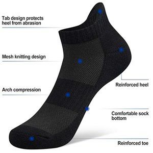 2 PAIRS Ankle Athletic Running Cushion Tab Socks